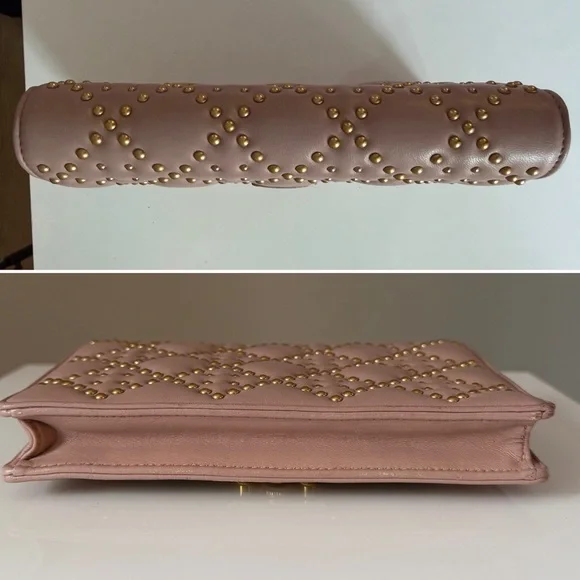 Christian Dior Dioraddict Studded Chain Wallet Blush Pink Leather - Picture 3 of 16